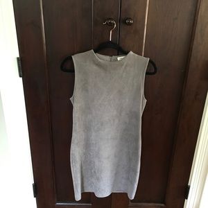 Faux Suede Sleeveless Mini Dress